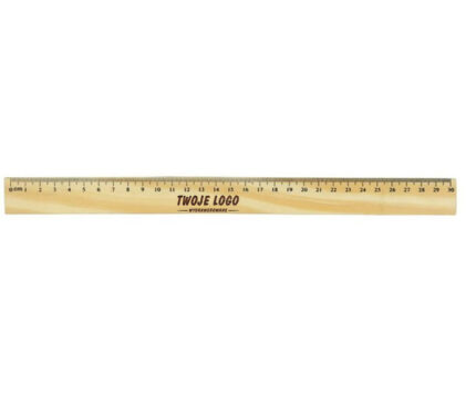 Linijka drewniana o długości 30 cm.