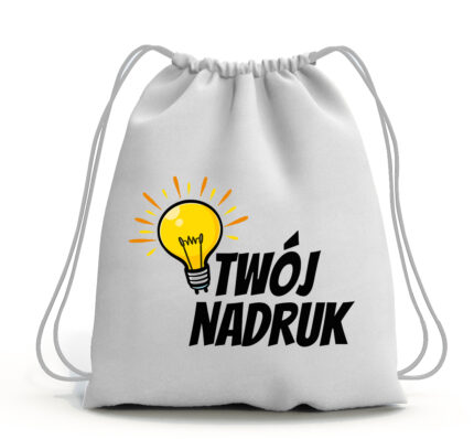 Biały plecak z nadrukiem