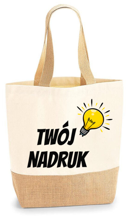 Torba jutowa z nadrukiem bawełniana naturalna