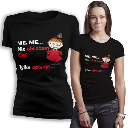 Koszulka damska Mała Mi – czarna, zabawna koszulka z kultową postacią, która doda energii i stylu każdej stylizacji. Poczuj się wyjątkowo!