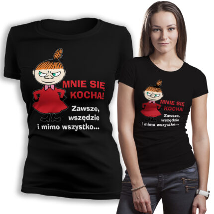 Koszulka damska Mała Mi – czarna, zabawna koszulka z kultową postacią, która doda energii i stylu każdej stylizacji. Poczuj się wyjątkowo!