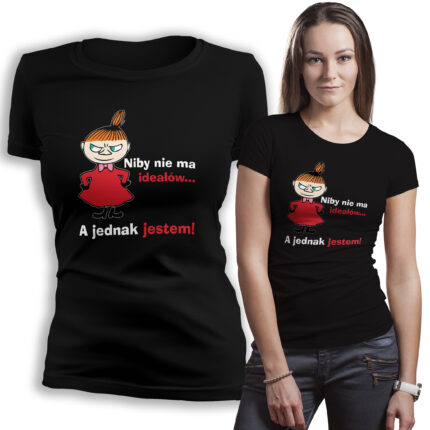 Koszulka damska Mała Mi – czarna, zabawna koszulka z kultową postacią, która doda energii i stylu każdej stylizacji. Poczuj się wyjątkowo!