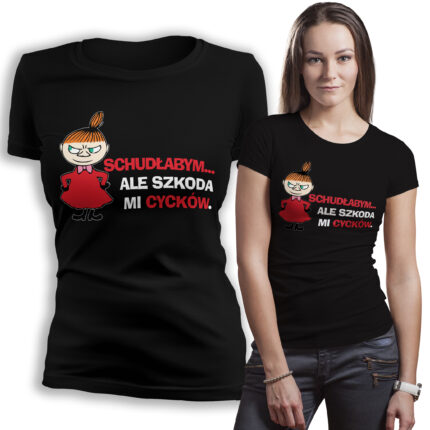 Koszulka damska Mała Mi – czarna, zabawna koszulka z kultową postacią, która doda energii i stylu każdej stylizacji. Poczuj się wyjątkowo!